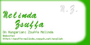 melinda zsuffa business card